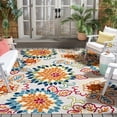 thumbnail image 2 of SAFAVIEH Cabana Michelle Floral Indoor/Outdoor Area Rug, Ivory/Orange, 9' x 12', 2 of 17