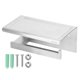 thumbnail image 1 of Portarrollos de papel higiénico cepillado de acero inoxidable 304, soporte para pañuelos con estante, accesorio de baño, 1 of 8