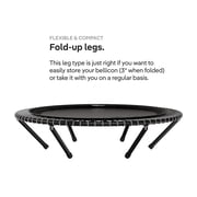 bellicon 44 Rebounder Trampoline, Bungee, Foldable, Standard Mat, T-Bar, Black