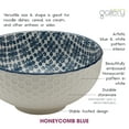 thumbnail image 4 of Tabletops Gallery 6.5" White Honeycomb Embossed Blue Pattern Stoneware Ramen Noodle Bowls, Set of 2, 4 of 7
