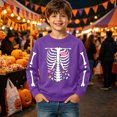 thumbnail image 2 of SJLDQY Boys Halloween Sweatshirts Long Sleeve Crew Neck Sweatshirt Hallowmas Skeleton Graphic Casual Pullover Tops for Boys, 2 of 4