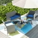 Eclife 4 Pieces Outdoor Patio Furniture Set, All-Weather Sectional