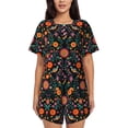 thumbnail image 1 of Fotbe Mexican Flower And Birds Conjunto de Pijama Estampado para Mujer, 2 Piezas, Ropa de Dormir con Camiseta de Manga Corta y Shorts Suaves-3X-Large, 1 of 6