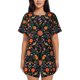 thumbnail image 1 of Balery Mexican Flower And Birds Conjunto de Pijama para Mujer con Estampado, Dos Piezas de Manga Corta y Shorts, Ropa de Dormir Suave con Cuello Redondo y Bolsillos-X-Large, 1 of 6