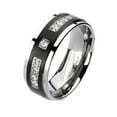 thumbnail image 4 of His Hers Cz Wedding Ring Set Sterling Silver & Titanium Wedding Rings, 4 of 4