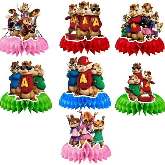 Alvin And The Chipmunks Honeycomb Centerpieces Table Toppers Decorations for Birthday Party Decor Supplies