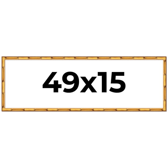 49x15 Frame Gold Bamboo Picture Frame - Complete Modern Photo Frame Includes UV Acrylic Shatter