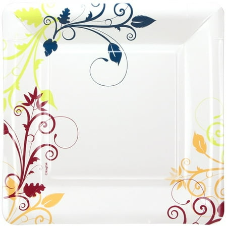 - (3 pack) Hanna K Everyday Ensembles Square Paper Dinner Plates, 10