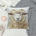 thumbnail image 2 of JEUXUS Sylvie Sheep Bangs Portrait Short Plush Pillowcase Soft and Durable White, 2 of 5