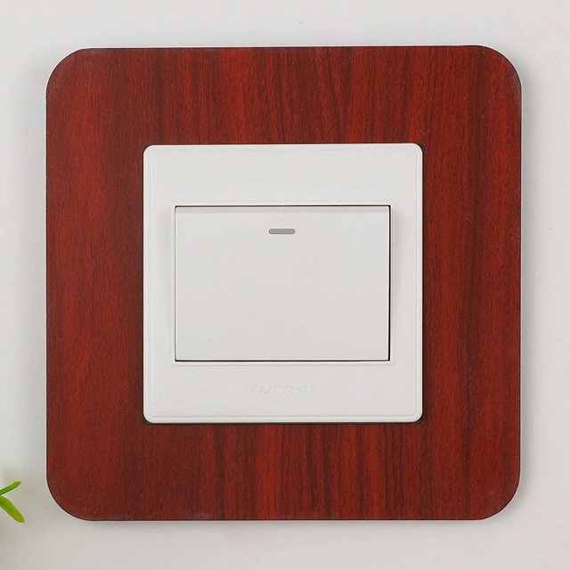 Pegatina decorativa para interruptor, cubierta protectora, luz de lujo, moderna, simple, de color sólido, placa de aluminio acrílico, marco de enchufe