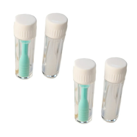 EeaseMX 4 insertadores de lentes con ventosa para quitar y colocar, con paquete para viajes y uso doméstico (2 verdes + 2 blancos)