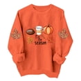 thumbnail image 5 of YFNNUP Women's Halloween Sweatshirts Tis The Season Pumpkin Football Graphic Pullover Tops Fall Crewneck Long Sleeve Shirts Orange,XL, 5 of 7