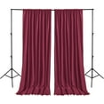 thumbnail image 2 of XWZO Backdrop Curtains for Photography, Extra Wide Rod Pocket Room Darkening Curtain Set of 2, Blackout Party Curtains for Wedding Decorations Stage Birthday Family Gatherings, Burgundy, 5ft x 10ft, 2 of 6