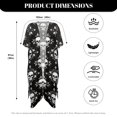 thumbnail image 6 of HELLHERO High Quality Fabrics Long Kimono Swimsuit Cover Up for Summer Loose Free Size Bathing Suit Cover Up Skull Floral, 6 of 6