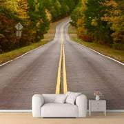 IDEA4WALL 6pcs Highway Peel and Stick Wallpaper Removable Wall Murals Large Wall Stickers for Home Decoration, 100"x24"