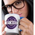thumbnail image 2 of 3drose, Funny Saying - Out of My Mind Back in 5 Minutes - in Purple, 11oz Two-tone Blue Mug, 2 of 6