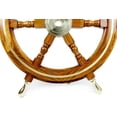 thumbnail image 4 of Nagina International Nautical Premium Sailor's Hand Crafted Brass & Wooden Ship Wheel | Luxury Gift Decor | Boat Collectibles (36 Inches, Brass Ring & Handles), 4 of 5