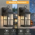thumbnail image 5 of Maxax 2-Pack Bronze Outdoor Wall Lights, Waterproof Dusk-to-Dawn Exterior Wall Lanterns with Ripple Glass for Porch, Garage, Entryway, Patio, 5 of 7