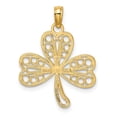 thumbnail image 3 of 14K Yellow Gold Open Back Polished Finish Filigree Design 3-Leaf Clover Charm Pendant, 3 of 3