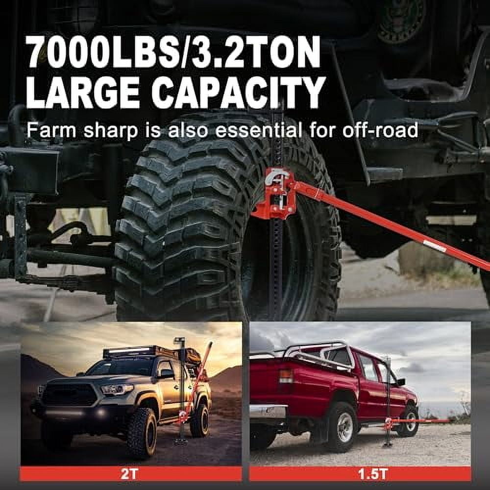 Farm Jack,48" Utility High Lift Farm Jack, 6600 lbs Capacity Ratcheting Off Road Utility Jack, Heavy-Duty Farm Jack for Tractor, Truck, SUV, Bumper Lift