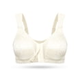 thumbnail image 5 of Deyllo Women Front Closure Full Coverage Bras Plus Size Minimizer Bras Wireless Non Padded Ivory Bras Clothes Size 42C, 5 of 5