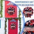 thumbnail image 2 of Home Deals Meitianfacai 4th of July Wreath, Red Blue White Wreath with America Sign for Front Door , Stars and Stripes Wreath Patriotic Decoration for Independence Day Memorial Day Presidents Day, 2 of 9