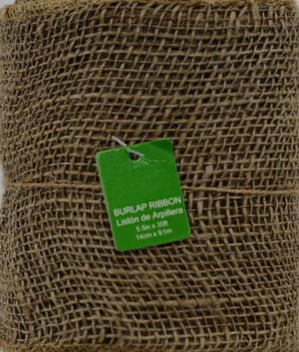(2 pack) Mainstays Unwired Natural Loose Weave Burlap Ribbon 5.5"x30', 1 Each