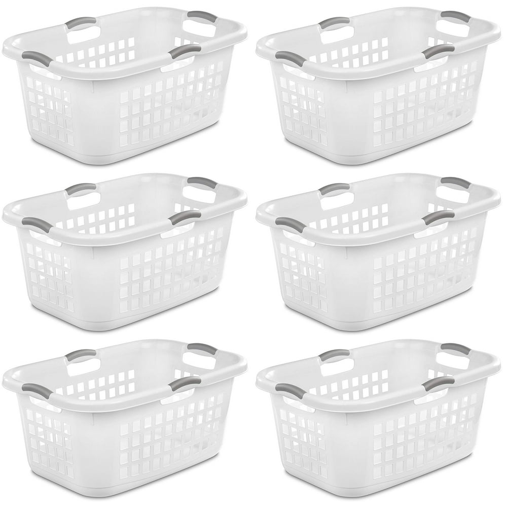 Sterilite Ultra 2 Bushel Plastic Stacking Clothes Laundry Basket, White