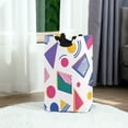 thumbnail image 6 of Yayeee Freestanding Laundry Hamper with Handle Collapsible Large Storage Basket for Clothes, Green Retro Shapes, 6 of 7