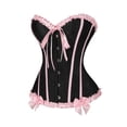 thumbnail image 4 of JOANKDMI Women's Chic Gothic Steampunk Corset Top with Ribbon Tie and Ruffle Trim Elegant Bustier for Pirate Roleplay and Vampire Halloween Dress Up Outfit, 4 of 5