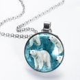 thumbnail image 2 of Bear Glass Circular Pendant Necklace - Stunning Glass Design Necklace for Women, 2 of 5