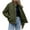 Army Green, variant on Women's Quilted Bomber Jacket Fall Fashion Lightweight Cropped Zip up Outerwear Winter Puffer Coats Pockets