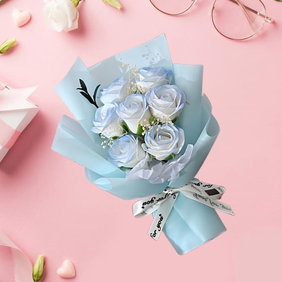 Outoloxit Mini Soap Flowers Bouquet Handmade Small Soap Roses for Valentine's Day Gift, DIY Craft Romantic Present for Her