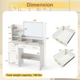thumbnail image 3 of Gymax 39.5'' Modern Makeup Table Vanity Desk w/ Power Outlets & Open Shelves White, 3 of 10
