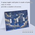 thumbnail image 4 of 3 Gang Light Switch Cover Plate Cute Sheep in Sky Wall Plate Decorate Electrical Outlet Cover Plates 4.56”x4.48”, 4 of 8
