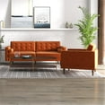thumbnail image 2 of Tery 2-Piece Modern Living Room Velvet Loveseat and Lounge Chair Set in Orange, 2 of 4