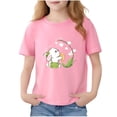 thumbnail image 3 of Piuwrlz Girl Graphic Shirts Tops Girls Short T-Shirts Sleeve Crew Neck Pullover Pink Size 7-8 Years, 3 of 7