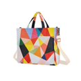 thumbnail image 7 of FORMRS Womens Corduroy Tote Bag Crossbody Shoulder Handbag with Pocket, Purple Triangles, 7 of 7