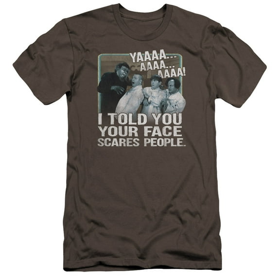 Three StoogeS/Scares People Premium Canvas Adult Slim Fit 30/1 T-Shirt Charcoal