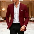 thumbnail image 4 of LODIENY Mens Suit Jackets One Button Slim Fit Blazers Casual Notched Lapel Collar Coat Sport Coats Blazer with Pockets for Wedding Business Party Wine XS, 4 of 6