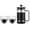 black clear, variant on Bodum Caffettiera BPA Free Plastic French Press, 34oz with 2 Tempered Glass Mugs, 12oz