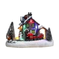 thumbnail image 1 of Christmas Village Houses Santa Claus Snowman Train Snow Scene Led Light Up Christmas Decor Resin, 1 of 3