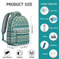 thumbnail image 6 of Bohemian Campus Backpack - Fits 17 Inch Laptop & Textbooks | Heavy Duty Tribal Design with Multiple Storage Zones for Dorm, Library & Travel, 6 of 6
