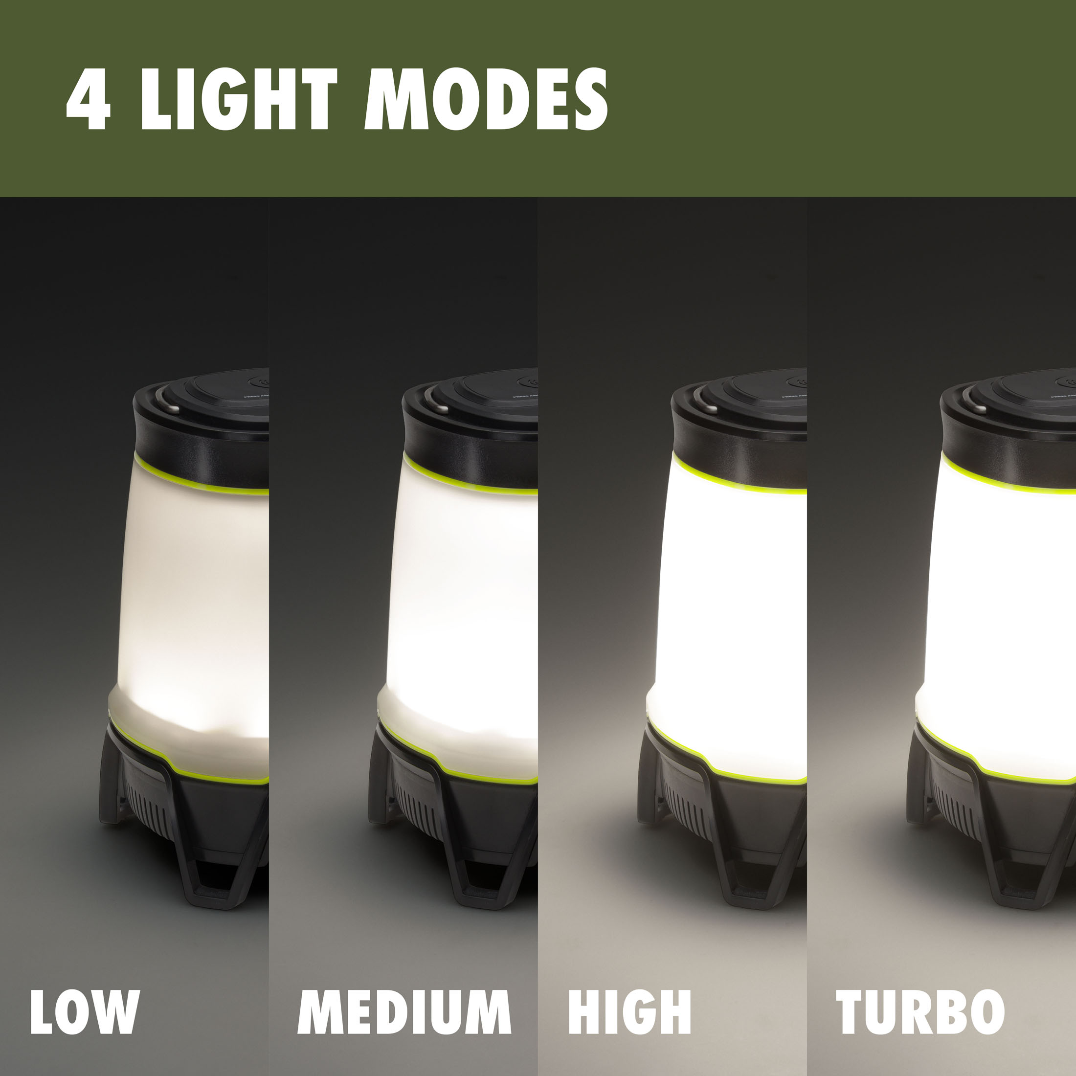 Lámpara LED recargable de 4000 lúmenes con base de carga inalámbrica Qi, 4 modos de luz, resistente al agua, verde y gris 5