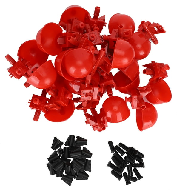 20 bebederos automáticos para pollitos, color rojo, para aves de corral, suministros para mascotas