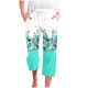 thumbnail image 1 of Pantalones Casuales de Mujer de Impresión Floral Cintura Elástica Suelta, Pantalones de Pierna Ancha Recta con Bolsillos, 1 of 5