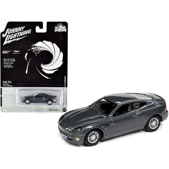 Johnny Lightning JLPC001-JLSP096 2002 Aston Martin V12 Vanquish Gray Metallic James Bond 007 Die Another Day 2002 Movie Pop Culture Series 0.16 4 Diecast Model Car
