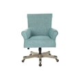 thumbnail image 3 of OSP Designs Megan - Fauteuil - de Travail - Accoudoirs - Inclinaison - Pivotant - polyester, Bois, Coton - turquoise, 3 of 5
