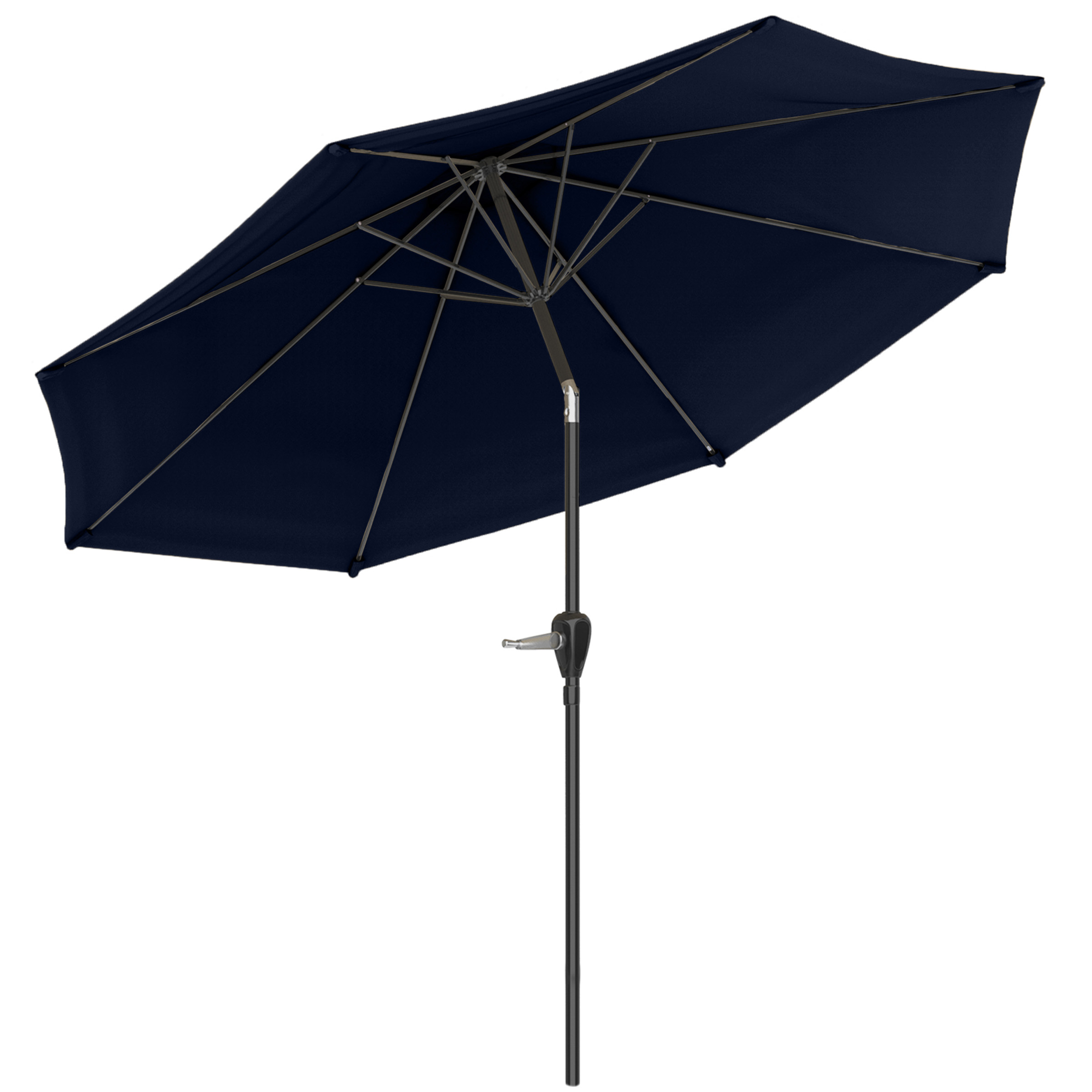 Pure Garden 10FT Patio Umbrella with Auto Tilt and Vented Canopy (Navy)