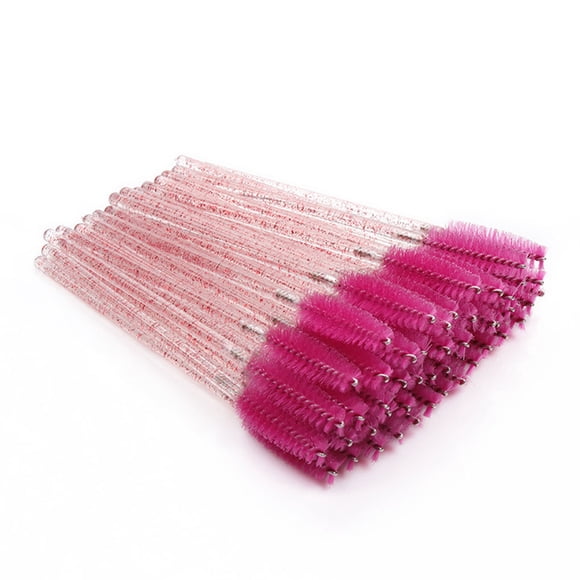 Qarigey Paquete de 50 cepillos para pestañas, accesorios exquisitos para mujeres, varitas dulces para el Día de San Valentín, pinzas para Pinceles de maquillaje y herramientas Varilla Rosa/Rojo Rosa